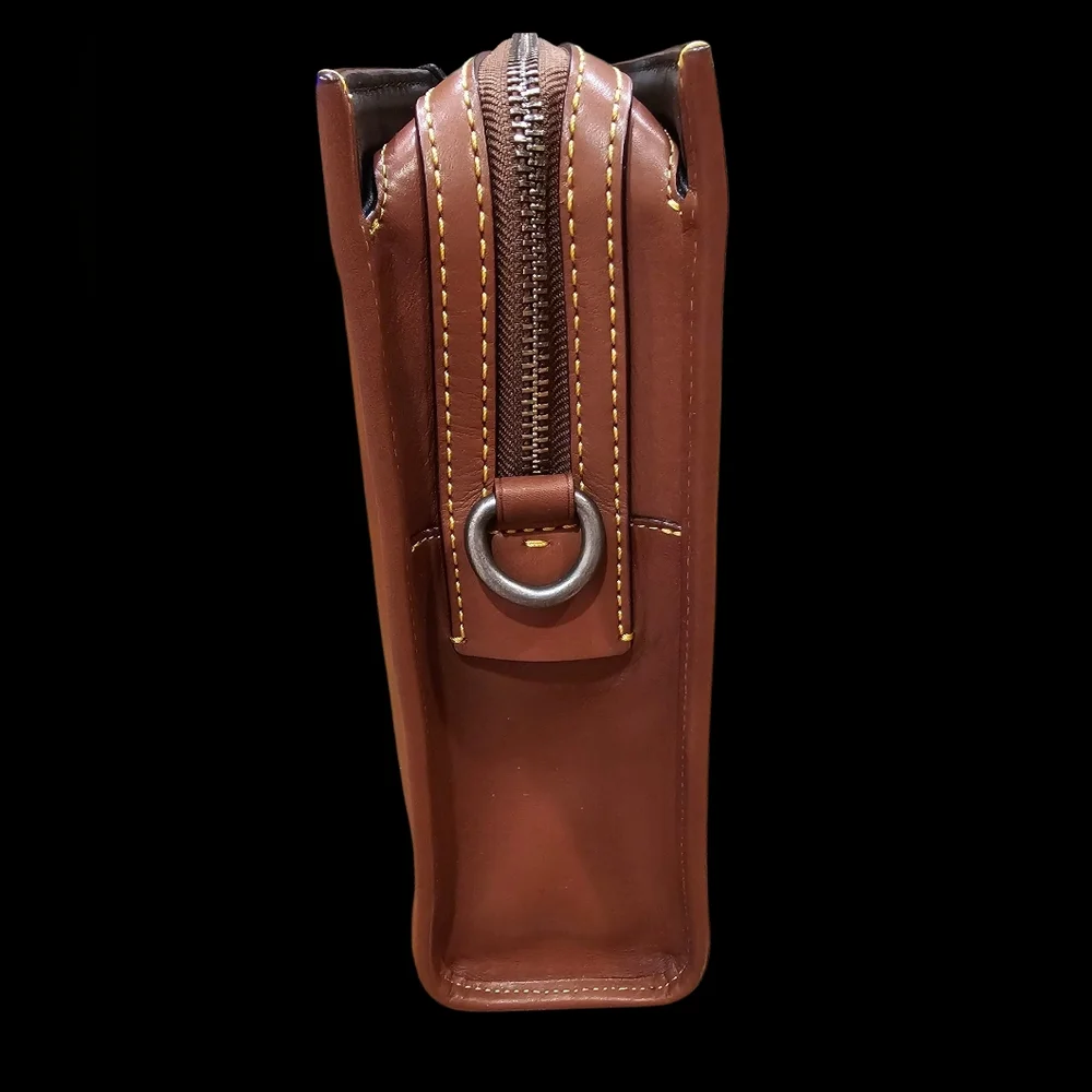 COACH 1941 Rogue Brief Briefcase in Dark Sienna Natural Glovetanned Leather NWT